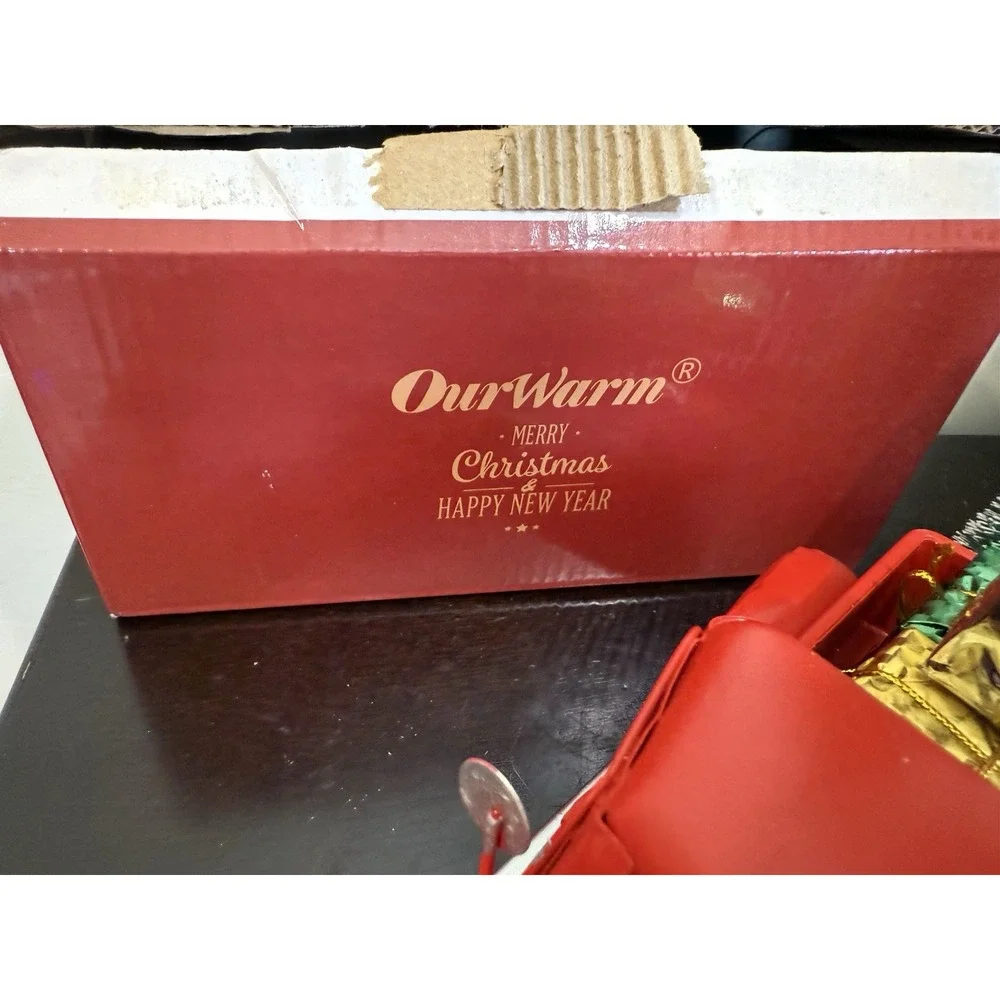 Christmas Vintage Red Truck Decor Pickup Truck In Original Box
